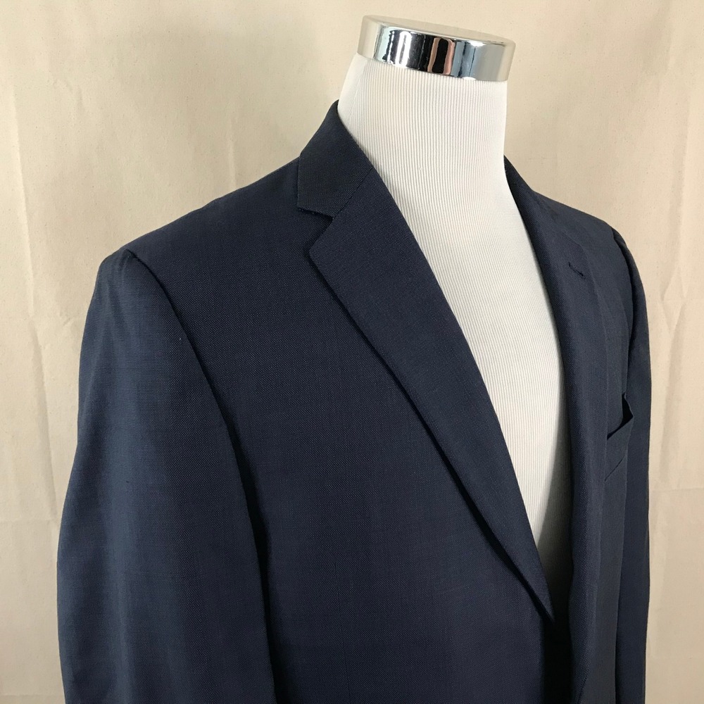 Joseph Abboud 42R Sport Coat REDA Wool Dark Navy Blue Two Button Double Vented